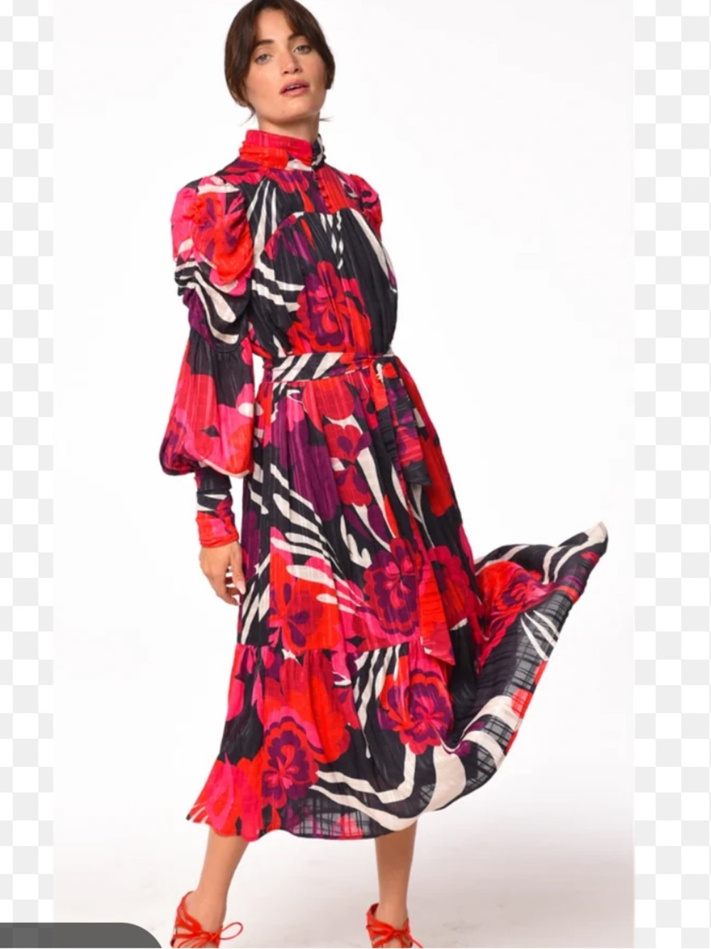 CIEBON Adele Abstract Multicolor MIDI Dress Women’s Small